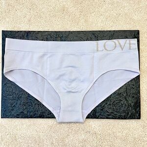 Retired Victoria's Secret Blue LOVE Seamless Stretch HipHugger Panties Large L
